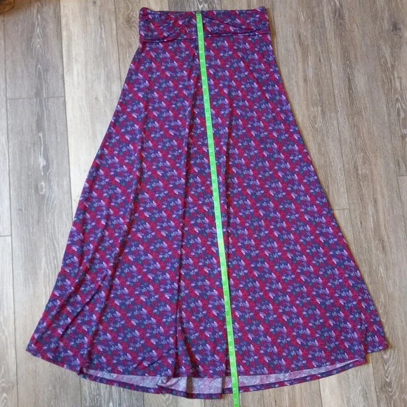 LuLaRoe Purple Floral Maxi Skirt - Picture 4 of 9